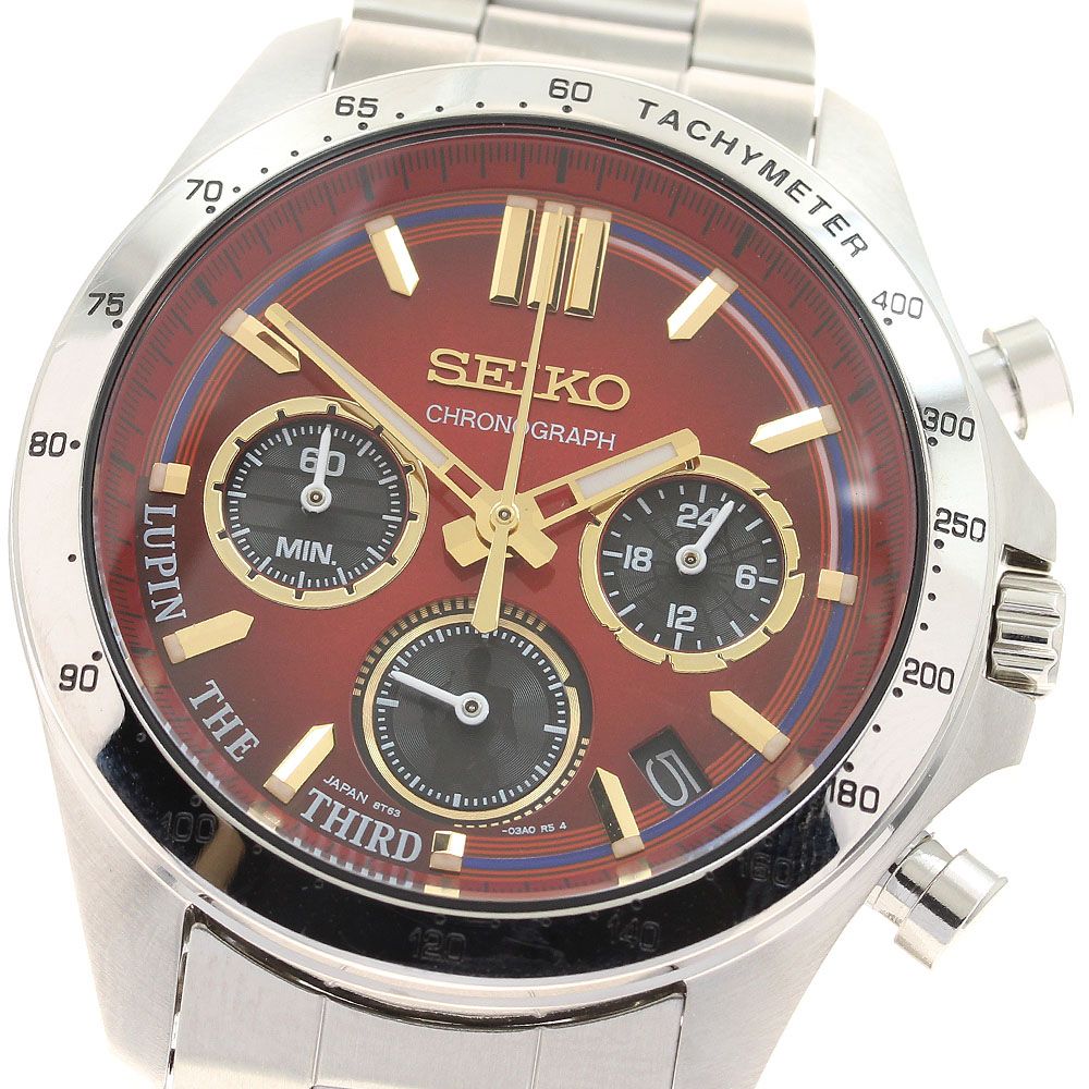 セイコー SEIKO 8T63-02X0 ルパン三世×セイコー オフィシャルウオッチ 世界3000本 クォーツ メンズ箱 保証書付き_913700