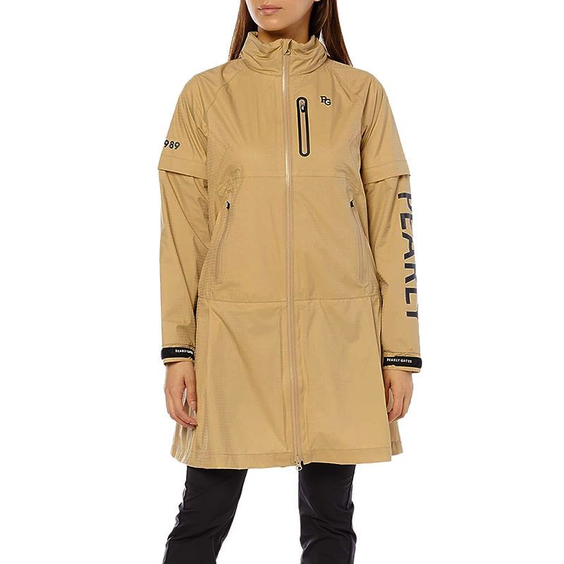 サイズ：1・新品】パーリーゲイツ 透湿防水 千鳥ドビー柄 レインコート