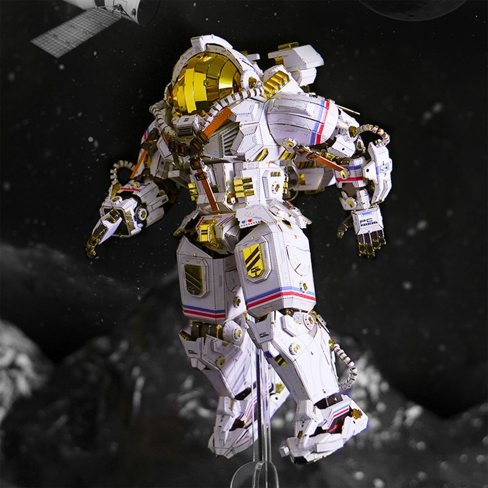 商品 Piececool ピースクール 立体パズル 宇宙飛行士 メタルパズル メタリックナノパズル 3Dパズル 金属製 組み立て必要 接着剤不要 難易度6つ星 熟練者 大人向け 飾り 置物