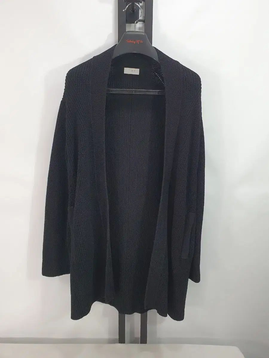 TIME HOMME カーディガン コットン ロング ニット セーター ブラック 95