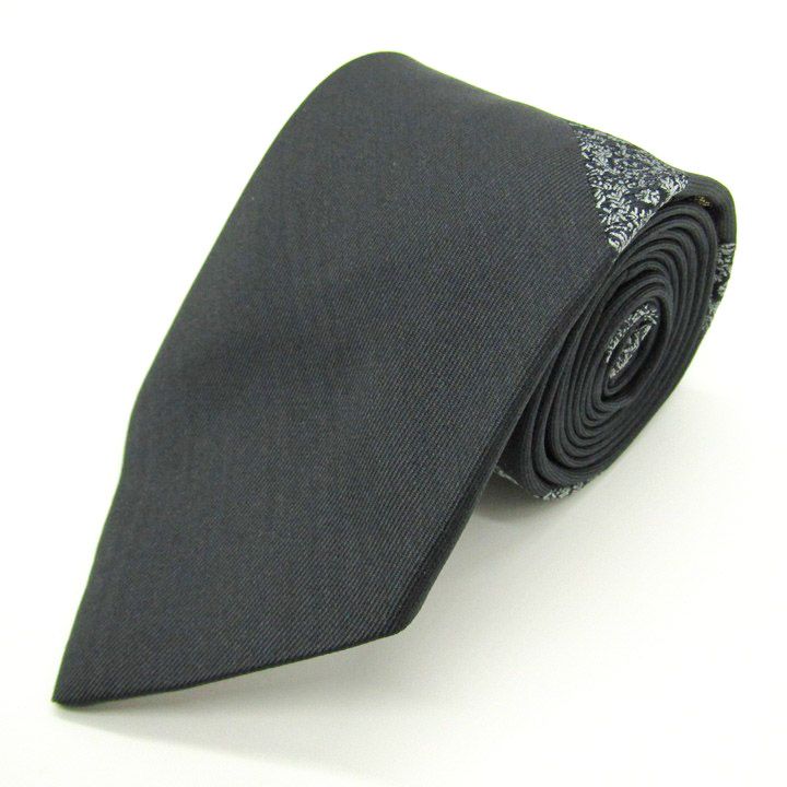 ドミニクフランス クラウン ブランド ネクタイ ストライプ 刺繍 シルク