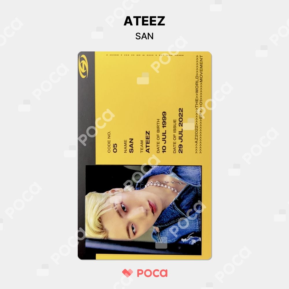 ATEEZ - ATEEZ THE WORLD EP.1: MOVEMENT 特典 トレカ サン ATEEZ サン トレカ THE WORLD EP.1 : MOVEMENT DIARY VER