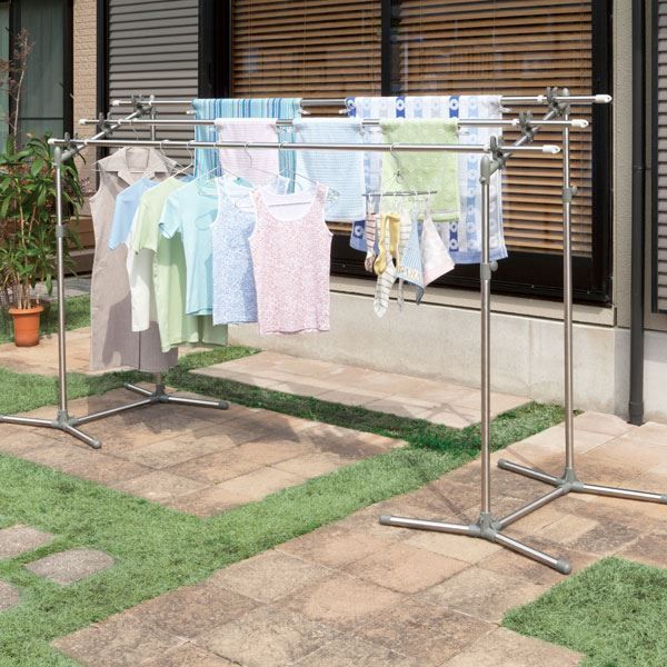 屋外物干しスタンド|洗濯物干し台 スタンド単品 軽量 高さ118～150cm