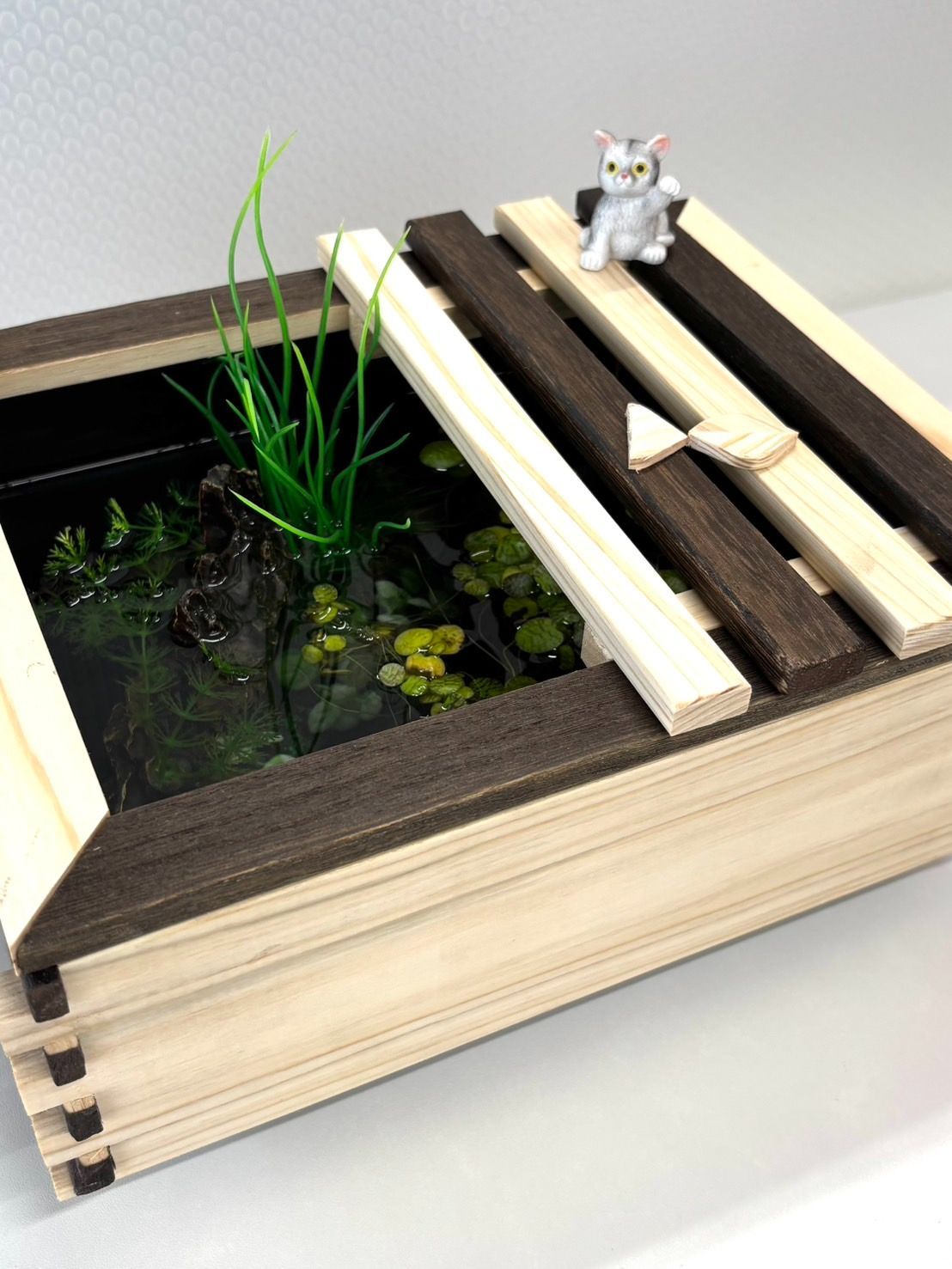 ひのき&桐】ビオトープ 木枠・蓋・水槽セット メダカ - メルカリ