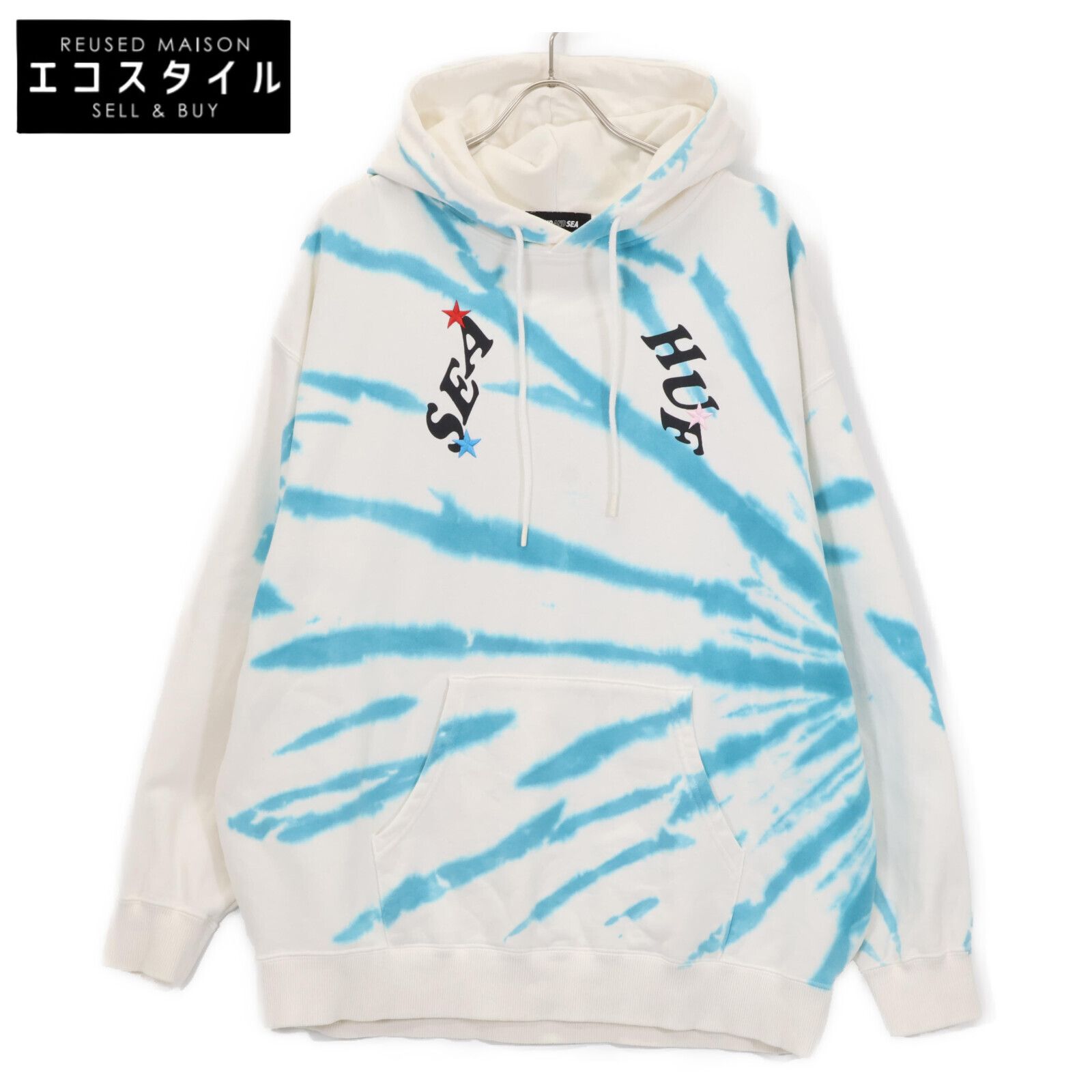WIND AND SEA ウィンダンシー ×HUF ﾎﾜｲﾄ ｸﾞﾗﾃﾞｰｼｮﾝ ﾌﾟﾙﾊﾟｰｶｰ L
