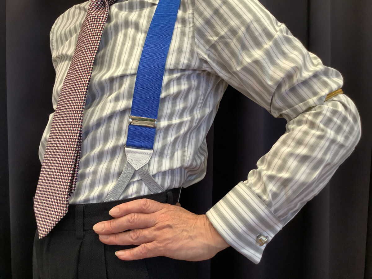 サスペンダー英国製アルバートサーストンクラシック6ボタン留ロイヤル