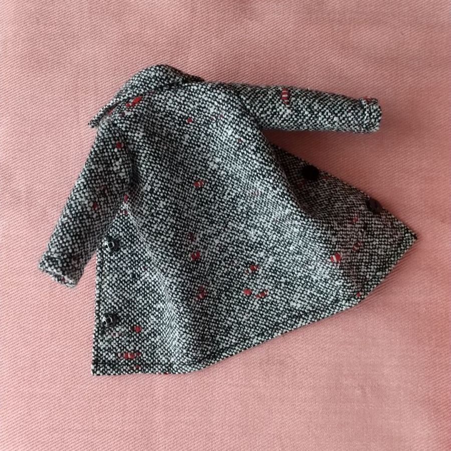 リカちゃん 洋服 ツイード❤︎ロングコート ハンドメイド ㊱