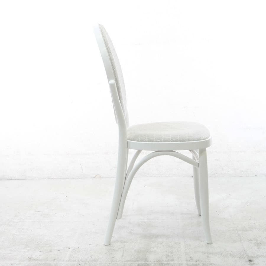 秋田木工 IDC大塚家具 No.701 ダイニングチェア 白 クロコ柄 ブナ材 275h02