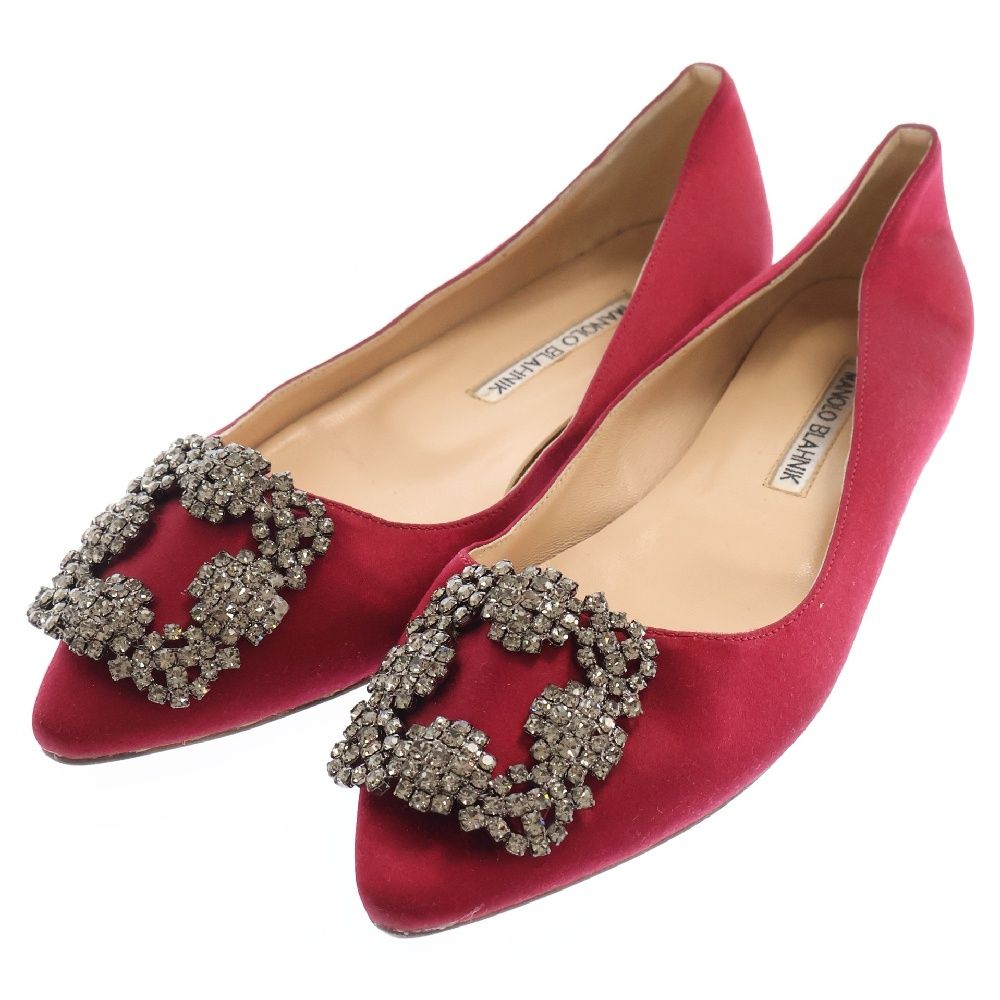 【美品】マノロブラニク ハイヒール パンプス ハンギシ スエード レッド 36 美品】マノロブラニク ハイヒール パンプス ハンギシ スエード レッド