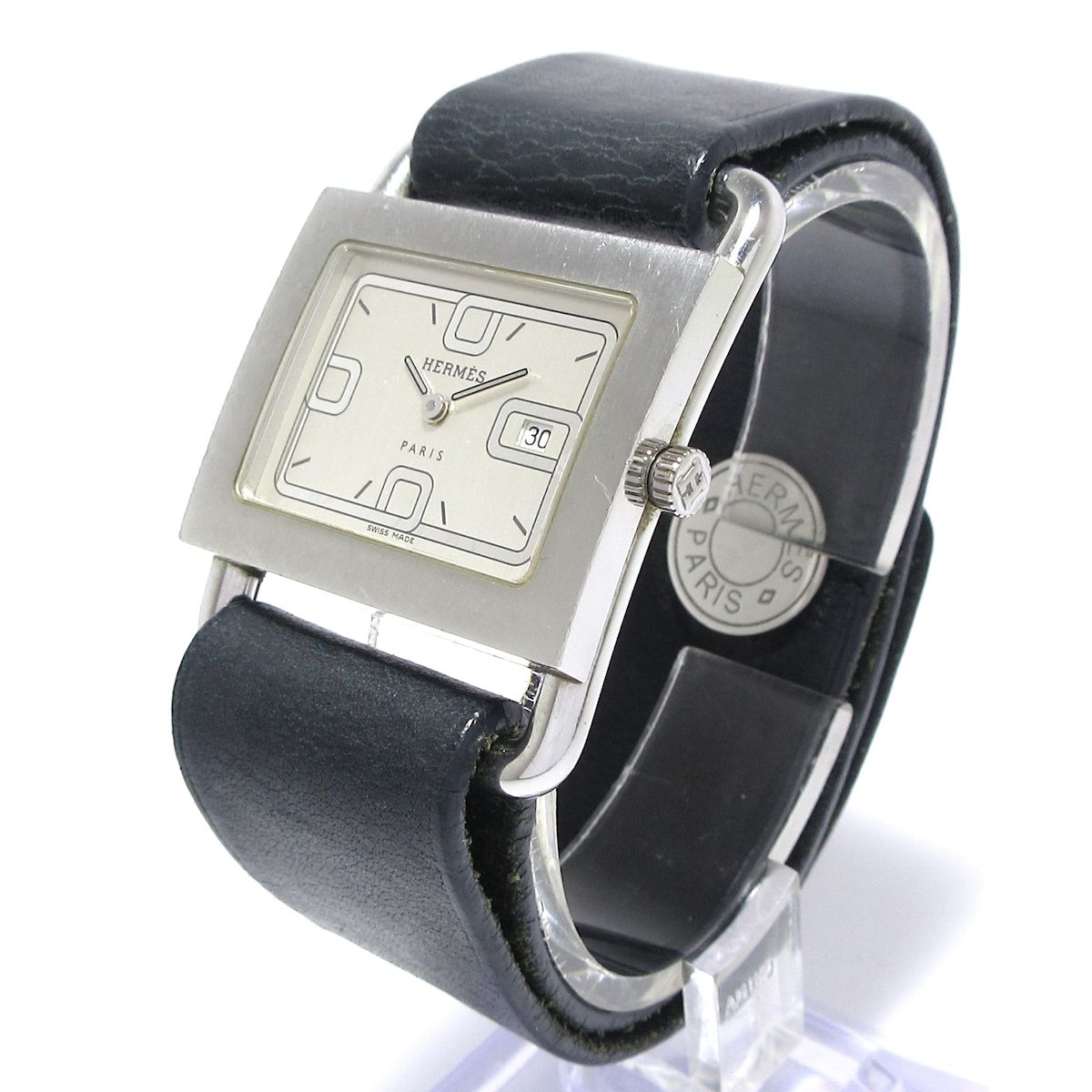 HERMES エルメス 腕時計 バレニア BA1.510 レディース 革ベルト シルバー