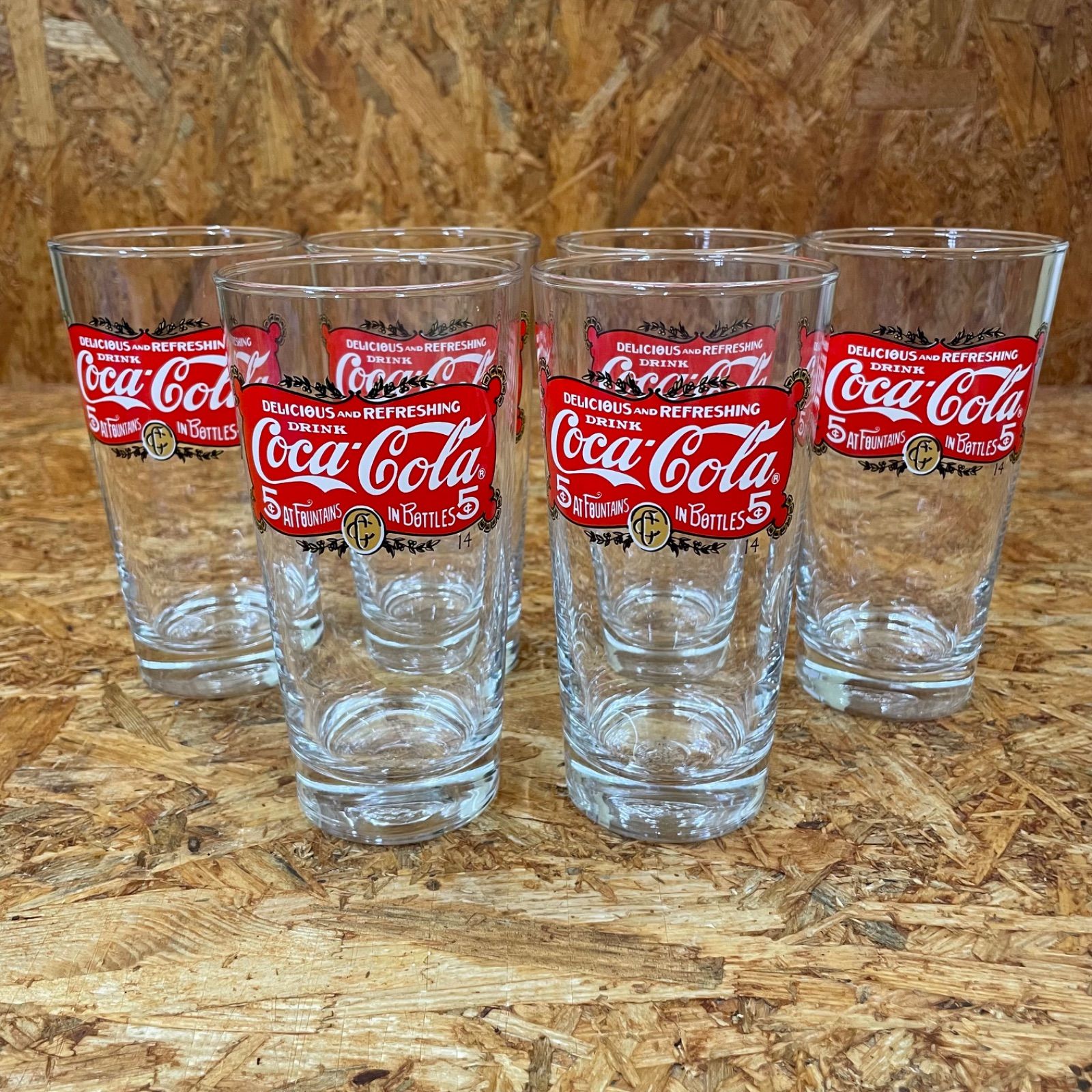 非売品 Coca-Cola グラス 6個セット コカコーラ ノベルティ 販促 ガラス コップ レトロ BAR Cafe 店舗 - メルカリ