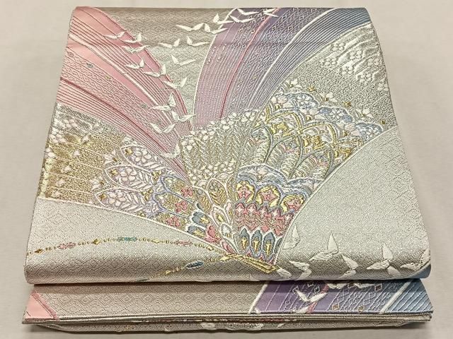 平和屋着物◎佐賀錦 六通柄袋帯 舞蝶文 金銀糸 正絹