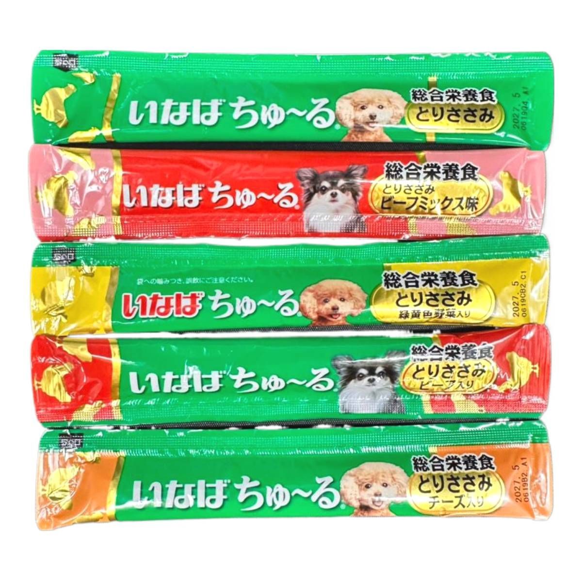 いなばちゅーる 犬 国産 総合栄養食とりささみバラエティ 80本(5種x16