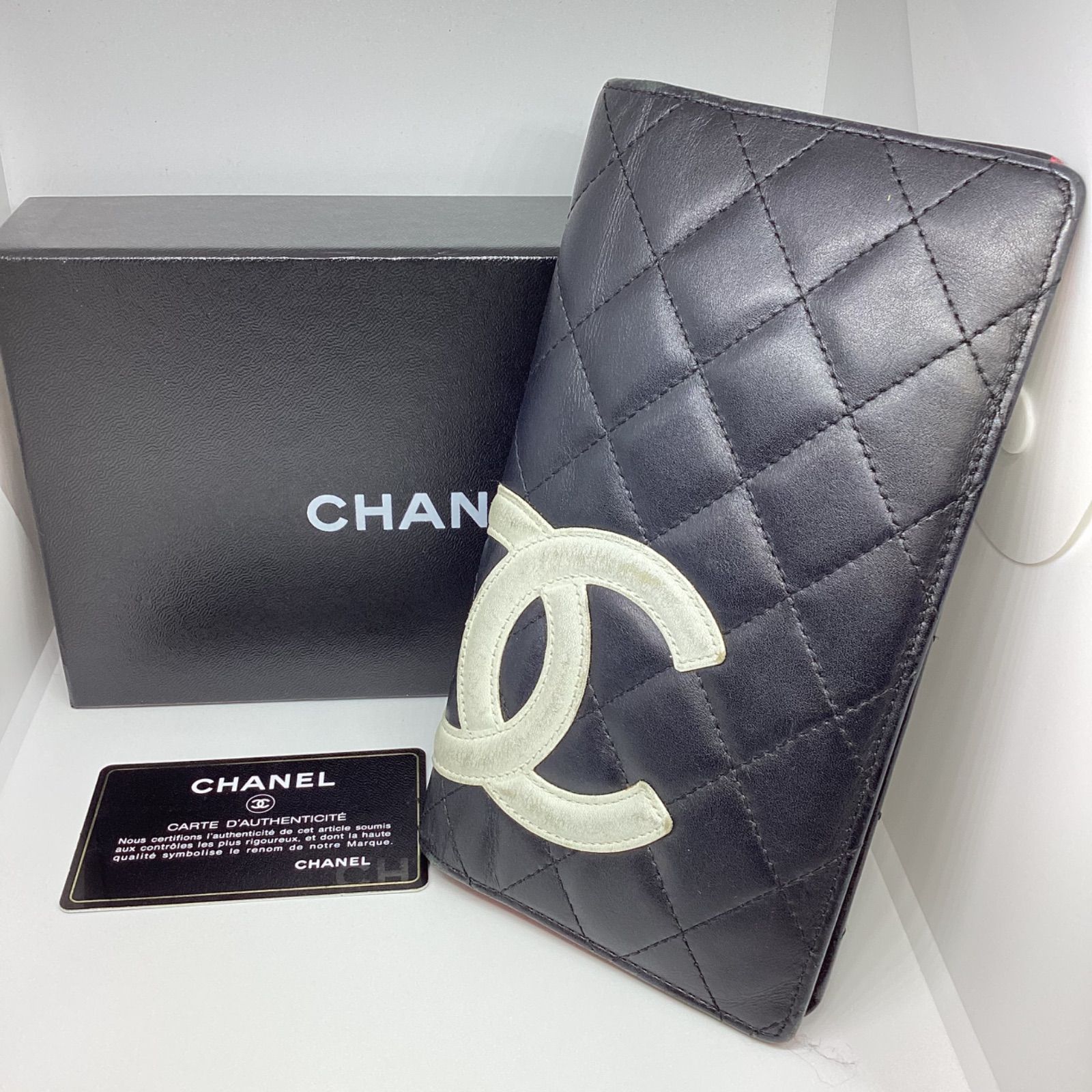 シャネル CHANEL カンボンライン 長財布 ☆ギャランティカードあり
