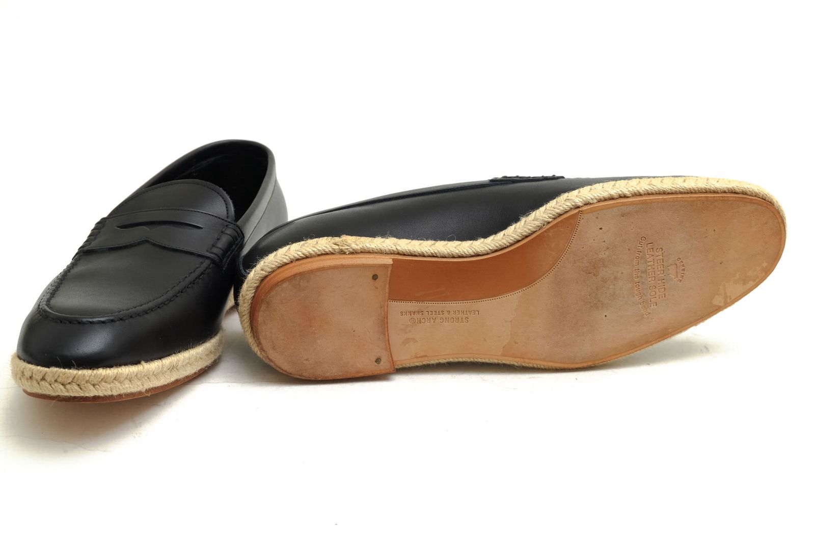 【直営店買付】 フットザコーチャー／foot the coacher コインローファー ペニーローファー シューズ 靴 メンズ 男性 男性用レザー 革 本革 ブラック 黒  FTC1412023 COIN LOAFER(ESPADRIILE) エスパドリーユ仕様 スリッポン  ダイヤル式シューズ