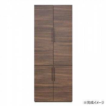 組立家具 クローゼット ハンガーラック付収納 CO-CW-1975L 木目調ブラウン 2梱包