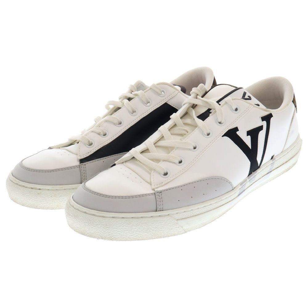 LOUIS VUITTON ルイヴィトン チャーリー ライン レザーローカットスニーカー ホワイト/グレー A9JN8 LD0222 LOUIS VUITTON (ルイヴィトン) チャーリー ライン レザーローカット
