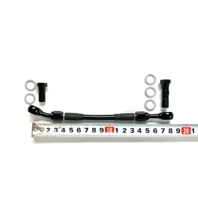 GPZ400F F2 メッシュブレーキホース ブラック 30cmロング 国産 GSX400F メッシュ ブレーキホース フロント⁄3本 純正長 スモーク