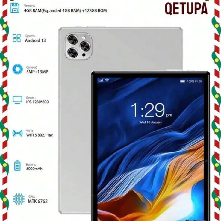 Qetupa 10.1インチ Android 13 タブレット、4GB RAM(拡張4GB RAM