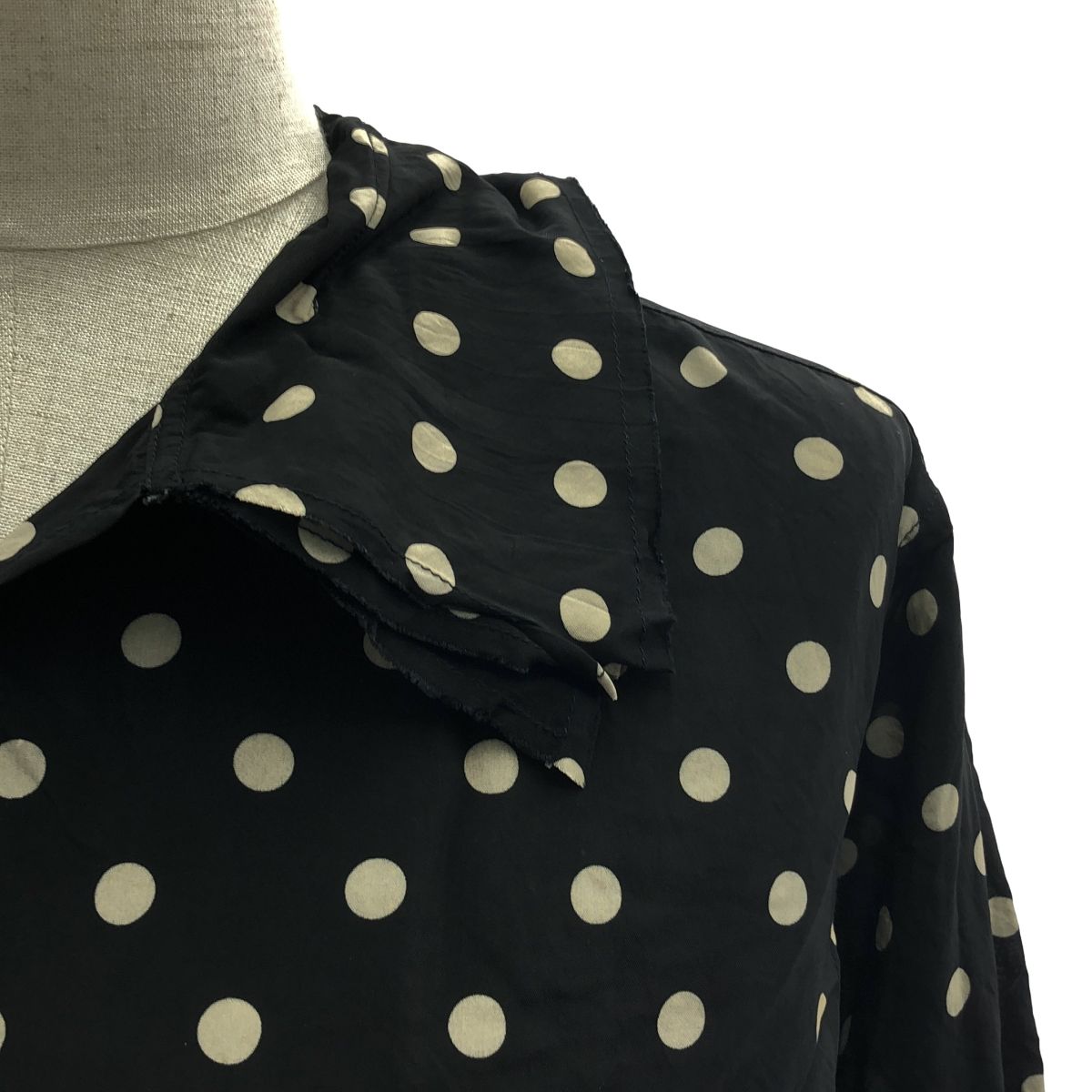 JUNYA WATANABE COMME des GARCONS / ジュンヤワタナベ | 2006SS | キュプラ ドット レイヤードカラー シャツ ブラウス | S | ブラック | レディース JUNYA WATANABE COMME des GARCONS / ジュンヤワタナベ | 2006SS