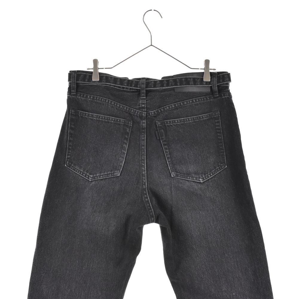 サイズSバックラッシュヴィンテージ加工サルエルデニムパンツブラックフェード サイズSバックラッシュヴィンテージ加工サルエルデニムパンツ