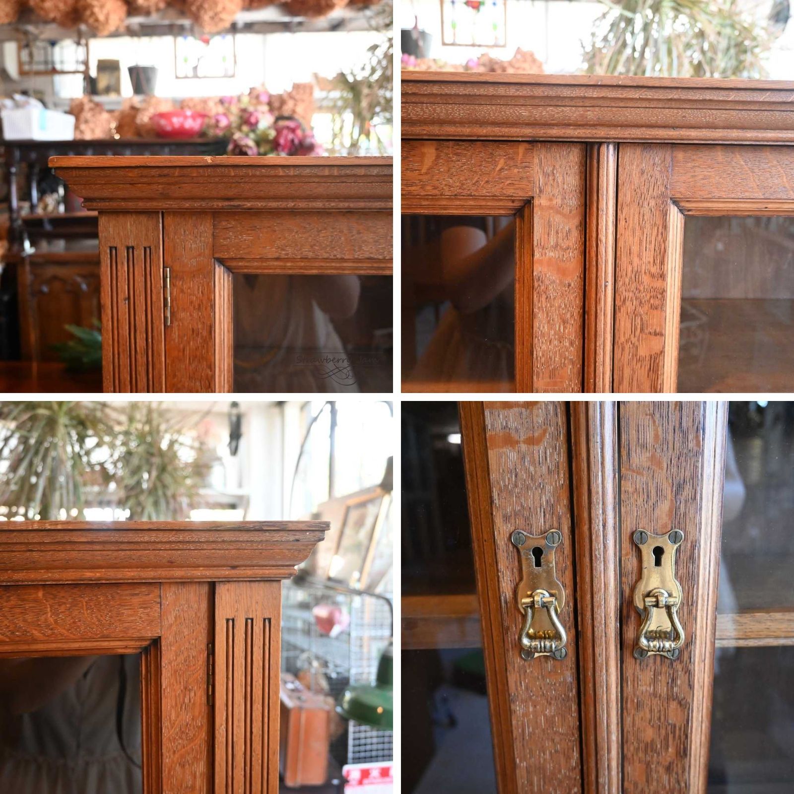 L3705-230 英国アンティーク キッチンキャビネット ガラスキャビネット キャビネット 食器棚 サイドボード カフェ インテリア キッチン イギリス