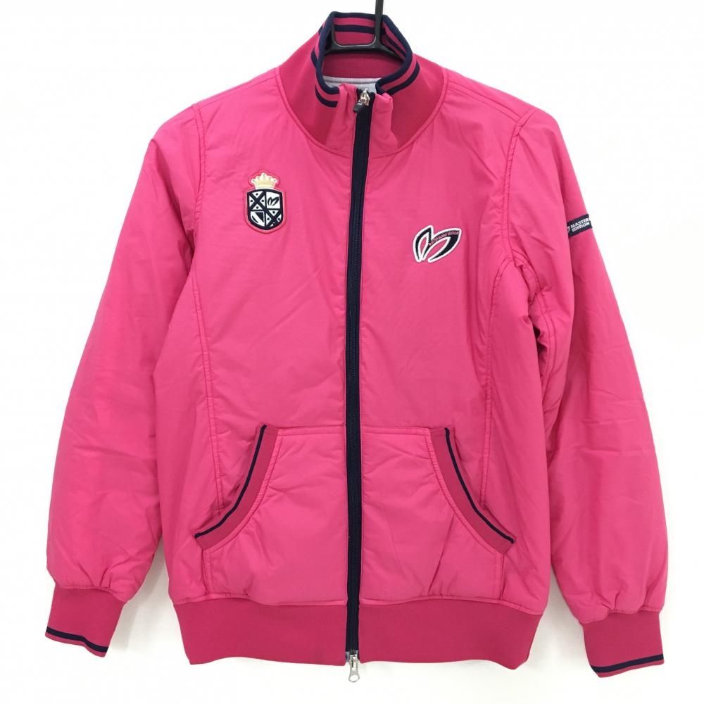 マスターバニー 中綿ジャケット ピンク×ネイビー ナイロン 蓄熱裏地 レディース 0 S ゴルフウェア MASTER BUNNY EDITION
