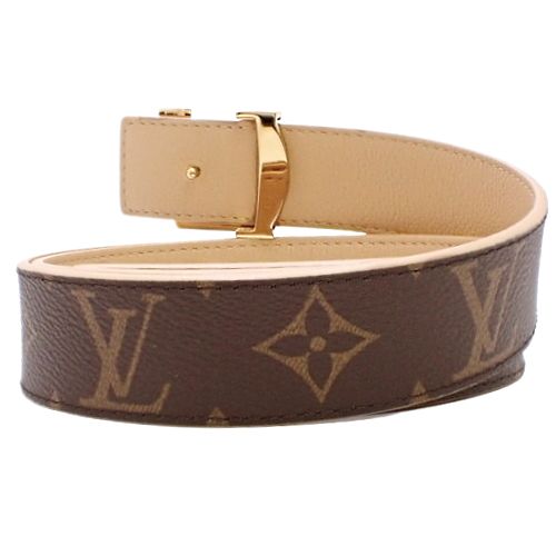 LOUIS VUITTON(ルイ・ヴィトン) モノグラム サンチュール・LV イニシャル 30MM リバーシブル ベルト 80/32 カーフ  MONOGRAM ARIZONA ブラウン茶 ベージュ ゴールド金具 M0363 40802054246【アラモード】 - メルカリ