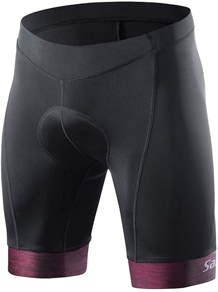 Santic(サンティック) メンズ サイクルパンツ サイクリングパンツ 自転車パンツ レーサーパンツ ストレッチ 4Dパッド 夏 吸汗速乾 軽量( パープル，  L)