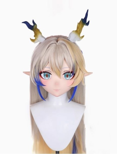全頭マスク カツラ付き ロック付き NO.338 ドール ヘッドロリータ人形 コスプレ 変身 仮装 着ぐるみ kigurumi 二次元