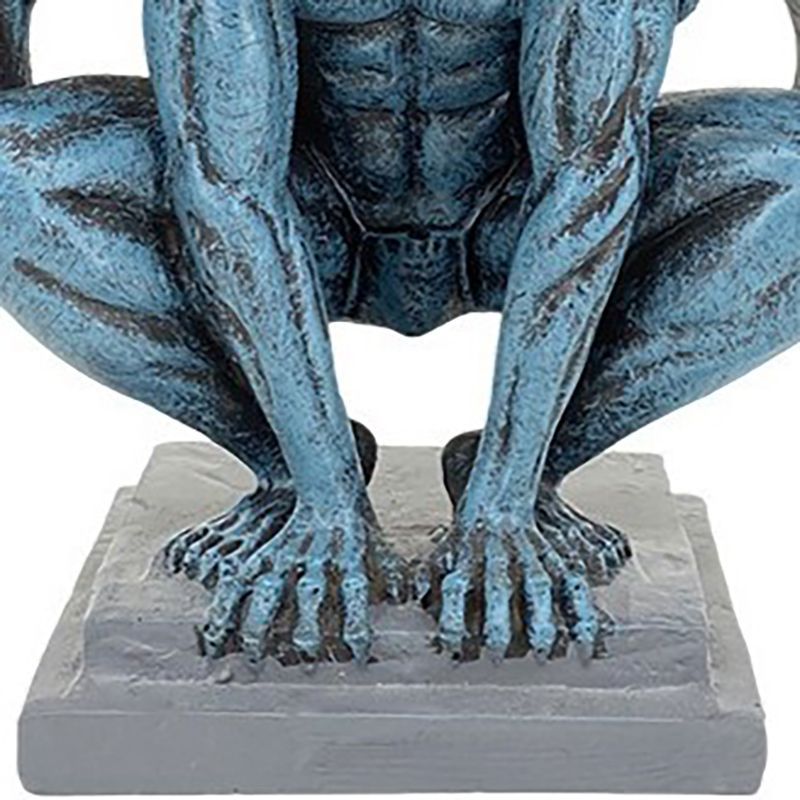 悪魔 サタン デビル ガーゴイル ブルー 青 ブラック 黒 置物 オブジェ
