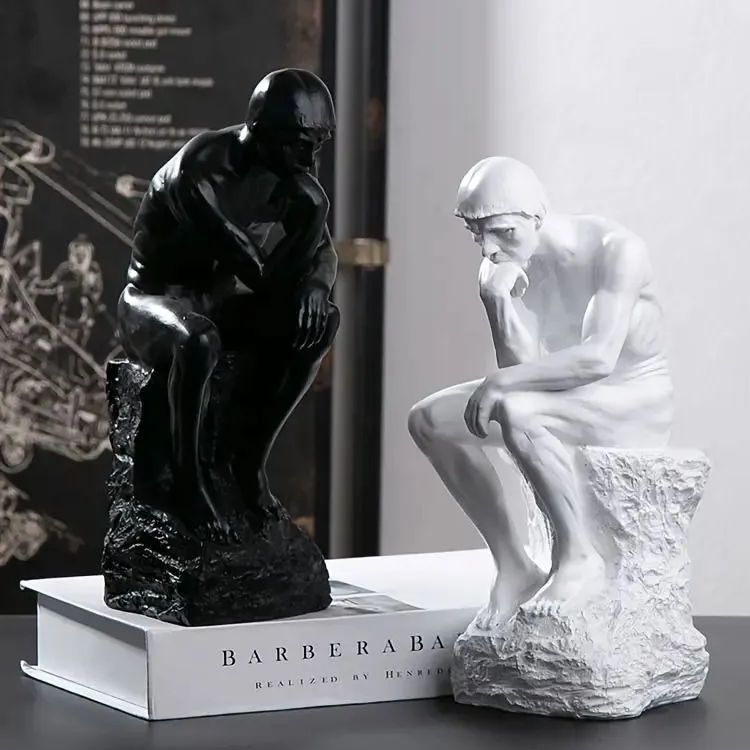 考える人 インテリア雑貨 オブジェ 置物 おしゃれ モノクロ アート