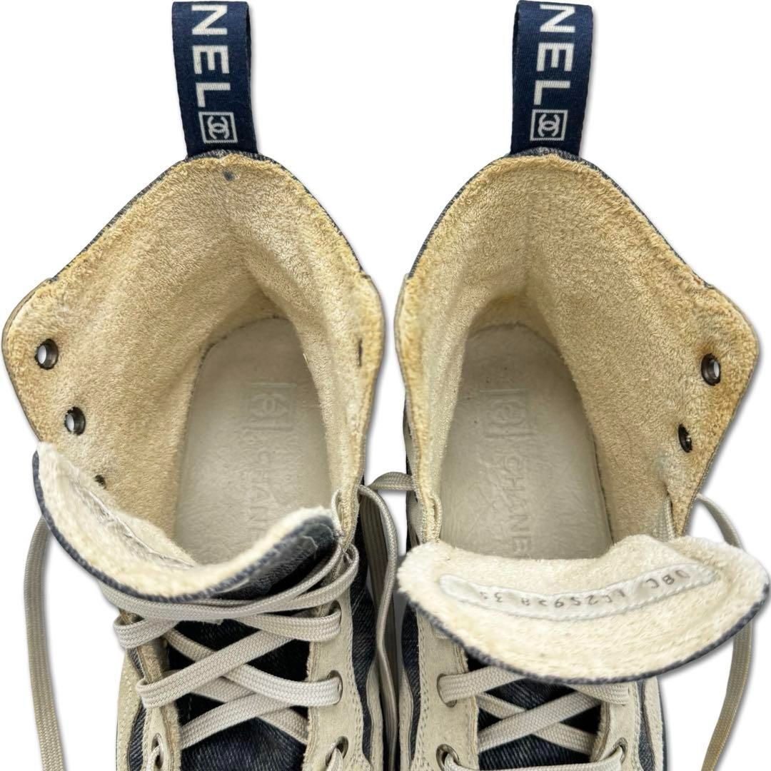 オリジナル シャネル ココマーク デニム 約22.0cm スニーカー 靴 ...