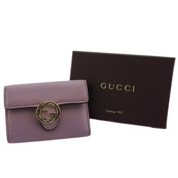 グッチ GUCCI キーケース ラベンダー×ゴールド レディース