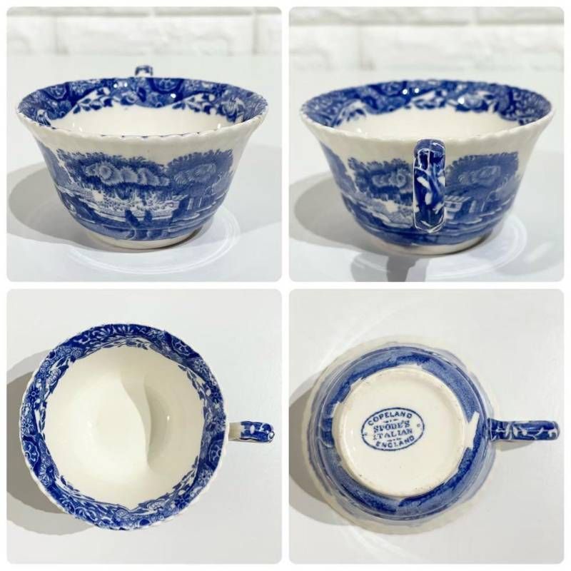  8点セット spode スポード ブルー イタリアン ティー セット カップ ソーサー 6客 ティーポット ミルクポッド クリーマー 食器 食器セット 食器