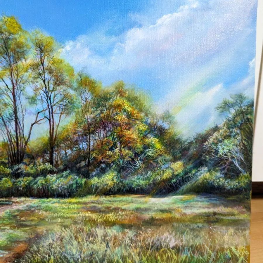 風景画 一点物 油絵 インテリア painterTMK真筆 幸運の木