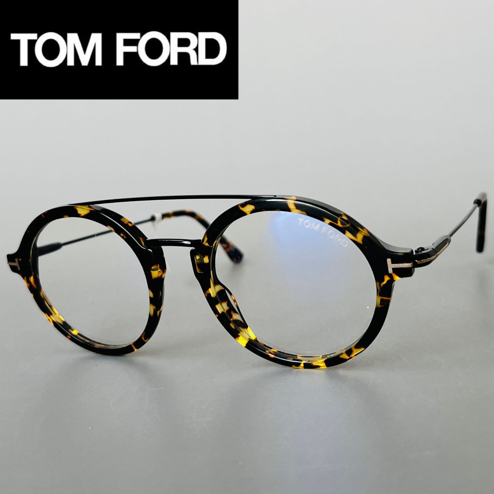 メガネ トムフォード TOM FORD ボストン メンズ レディース 新品 ツーブリッジ ブルーライトカット 眼鏡 ブラック べっこう柄 黒 メタル  - メルカリ