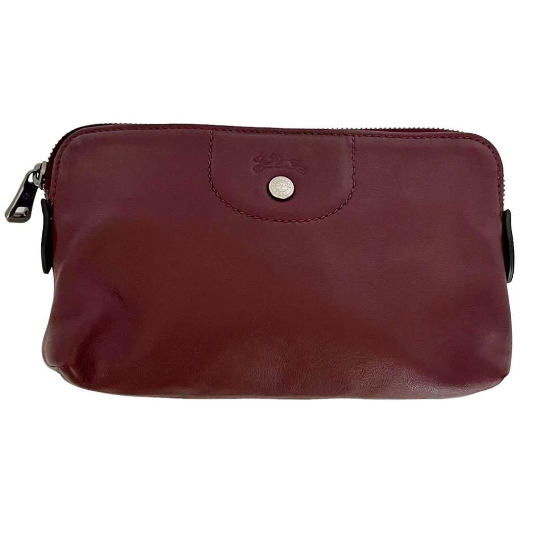 LONGCHAMP ロンシャン セカンドバッグ ポーチ キャンバス レザー LONGCHAMP ロンシャン セカンドバッグ ポーチ キャンバス レザー