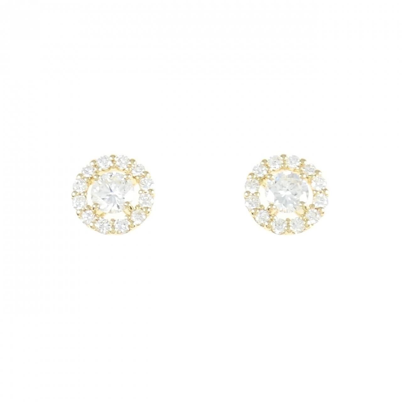 K18YG ダイヤモンド ピアス 0.204CT 0.201CT E VS2 Good