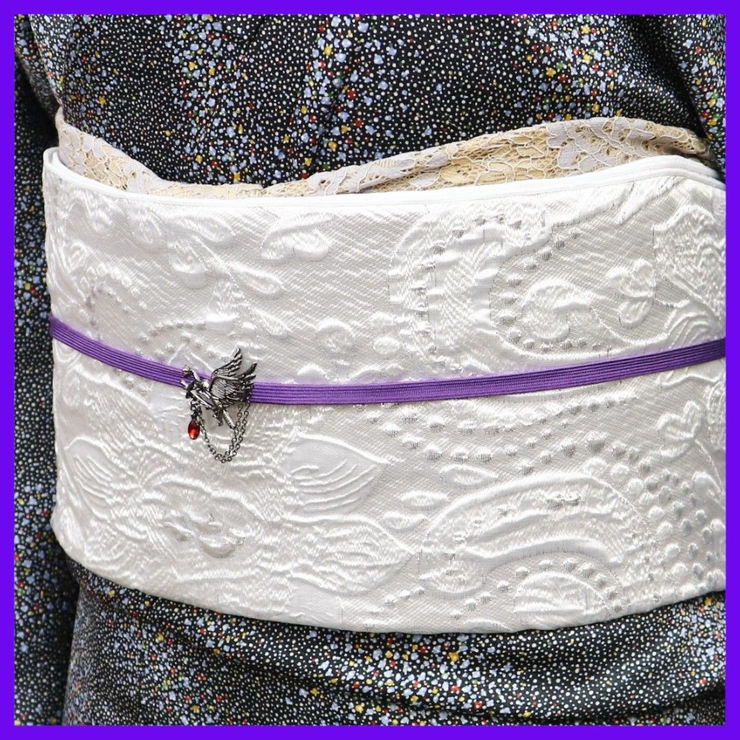 ✨三日月とうさぎ✨a0413☆ 大人兵児帯 ☆SHOPフォローで300円オフ