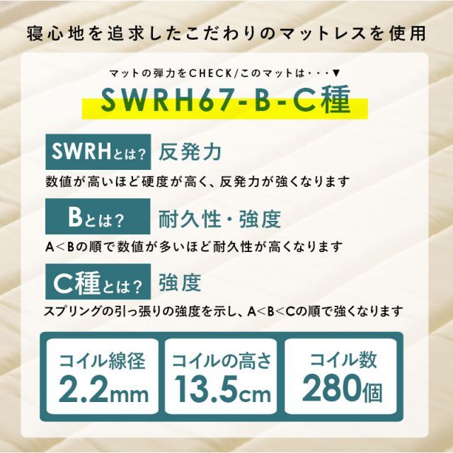 ボンネルコイルマットレスベッド シングル