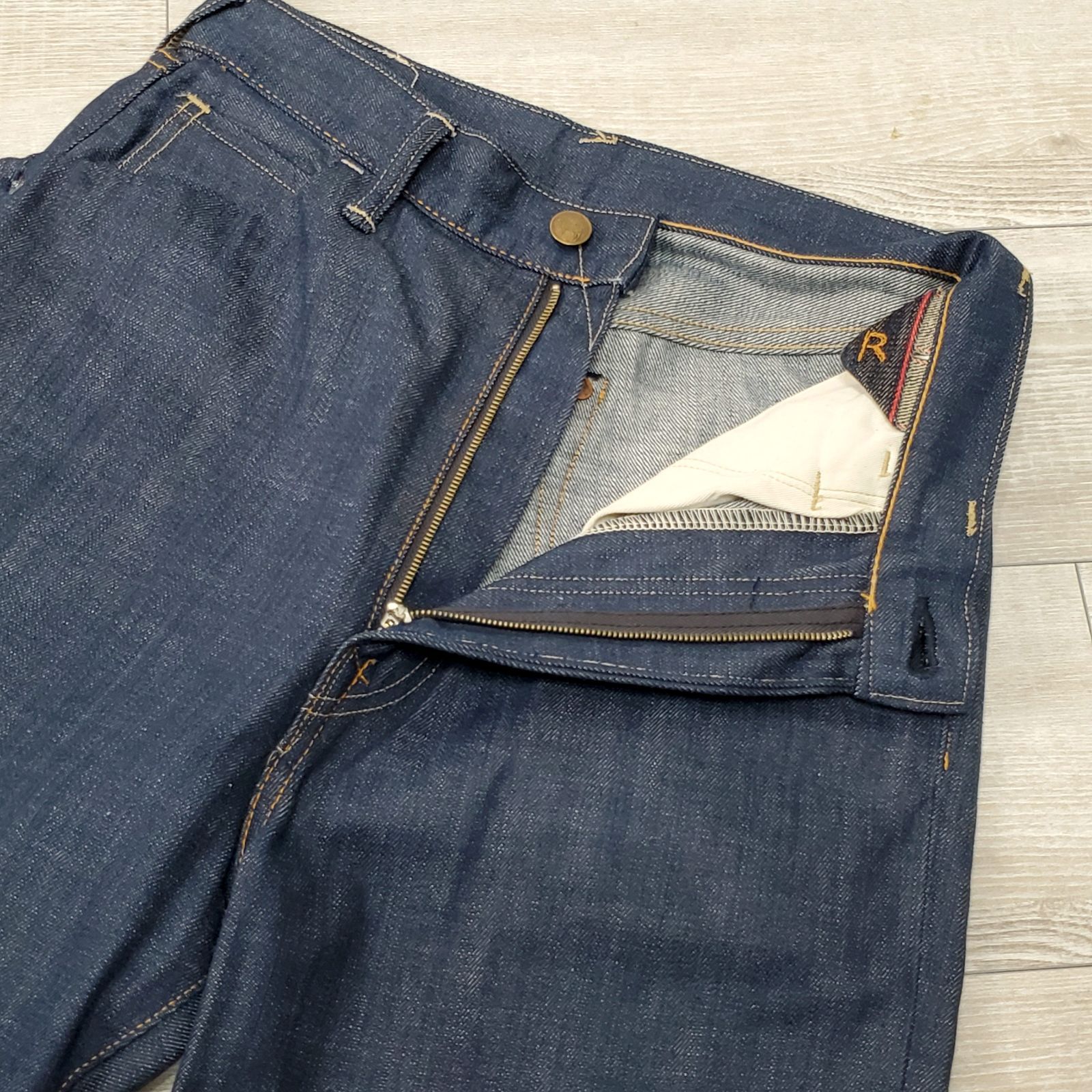 45rpm□極美品 16年 AD3000 藍茜比女 ONE WASH 天然藍染めデニム Size1