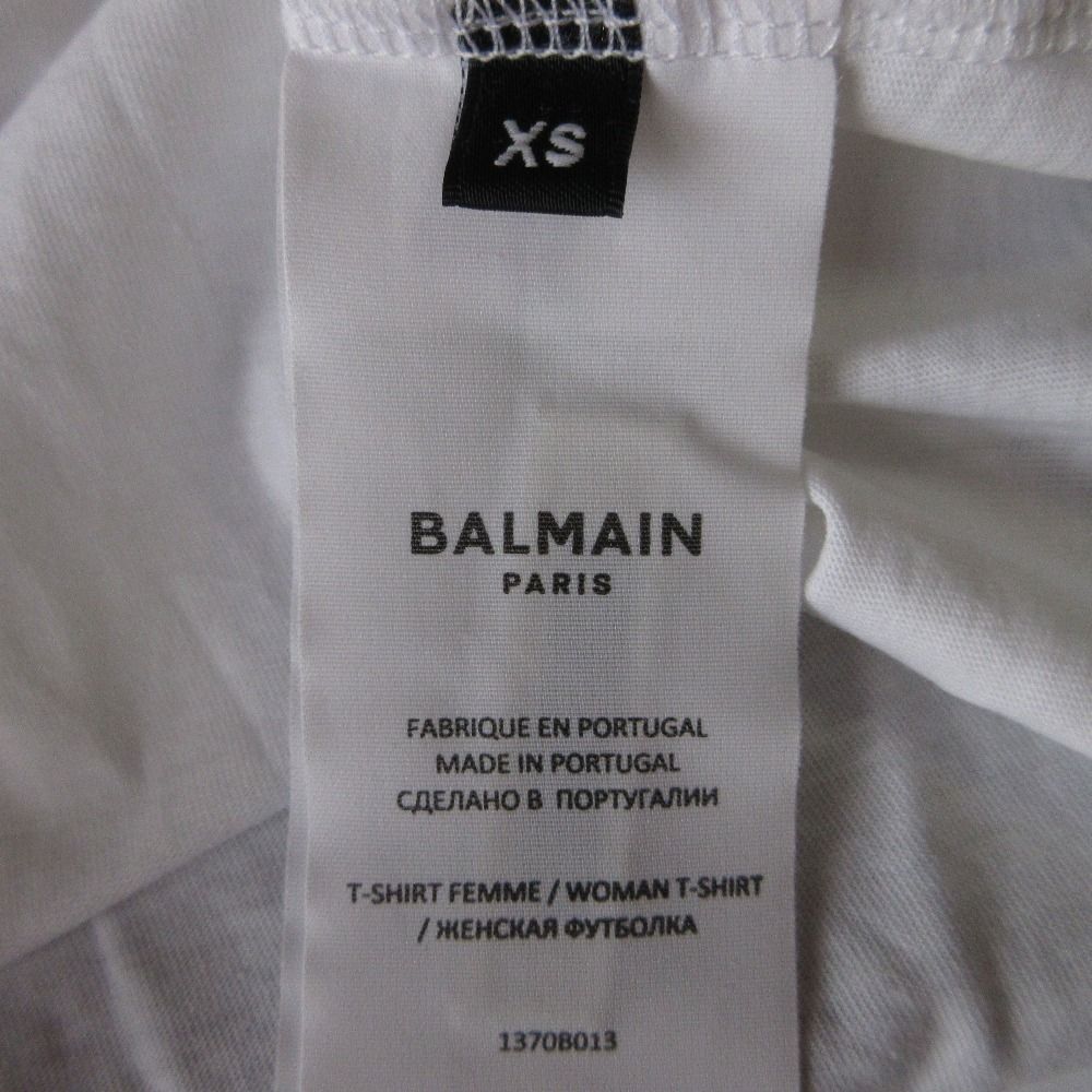良品 BALMAIN バルマン 半袖 クロップドTシャツ サイズXS ホワイト  