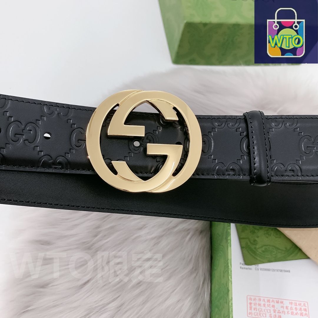 【未使用品】GUCCI グッチ ベルト ダブルG バックル 625839 GUCCI グッチ GGスプリーム キャンバス ベルト ブラック