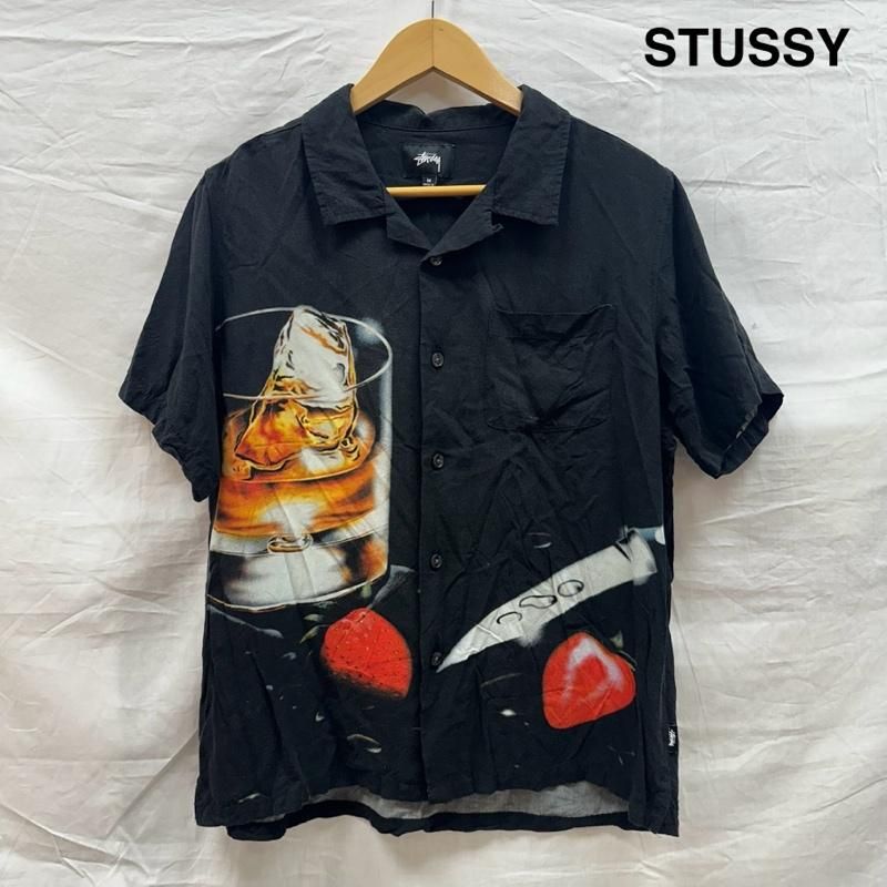 STUSSY ステューシー シャツ ブラウス 半袖 COCKTAIL SHIRT カクテルシャツ オープン 開襟 半袖 レーヨン