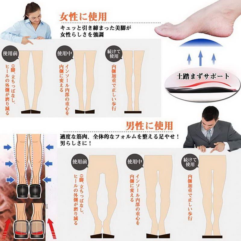 2足セット Mサイズ インソール O脚矯正 ジェルパッド かかとサポーター