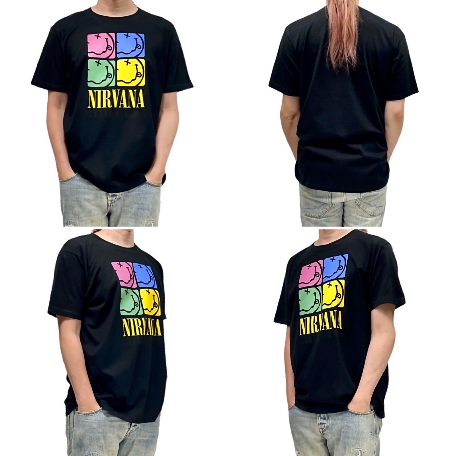 オリジナル Tシャツ NIRVANA ニルヴァーナ カラフル ニコちゃん 