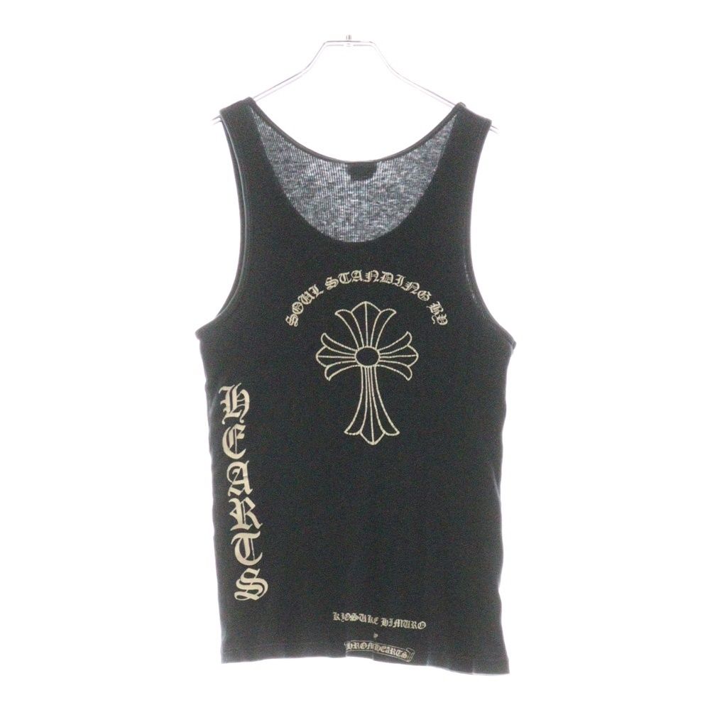 CHROME HEARTS クロムハーツ OLD SIDE LOGO BACK CRS PRINT TankTop サイドロゴ バッククロスプリント ノースリーブカットソー タンクトップ ブラック