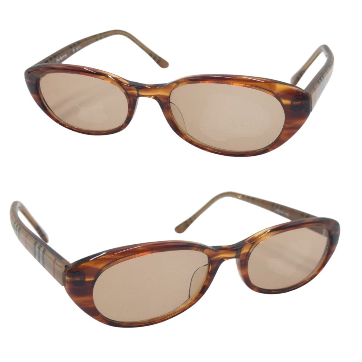 BURBERRY - BURBERRY バーバリー チェック ブラウン プラスチック 481