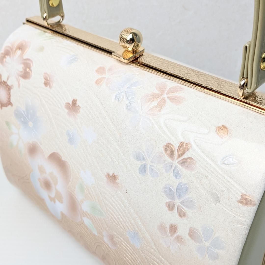 草履バッグセット フォーマル 振袖 エナメル ゴールド 白 Mサイズ w44 